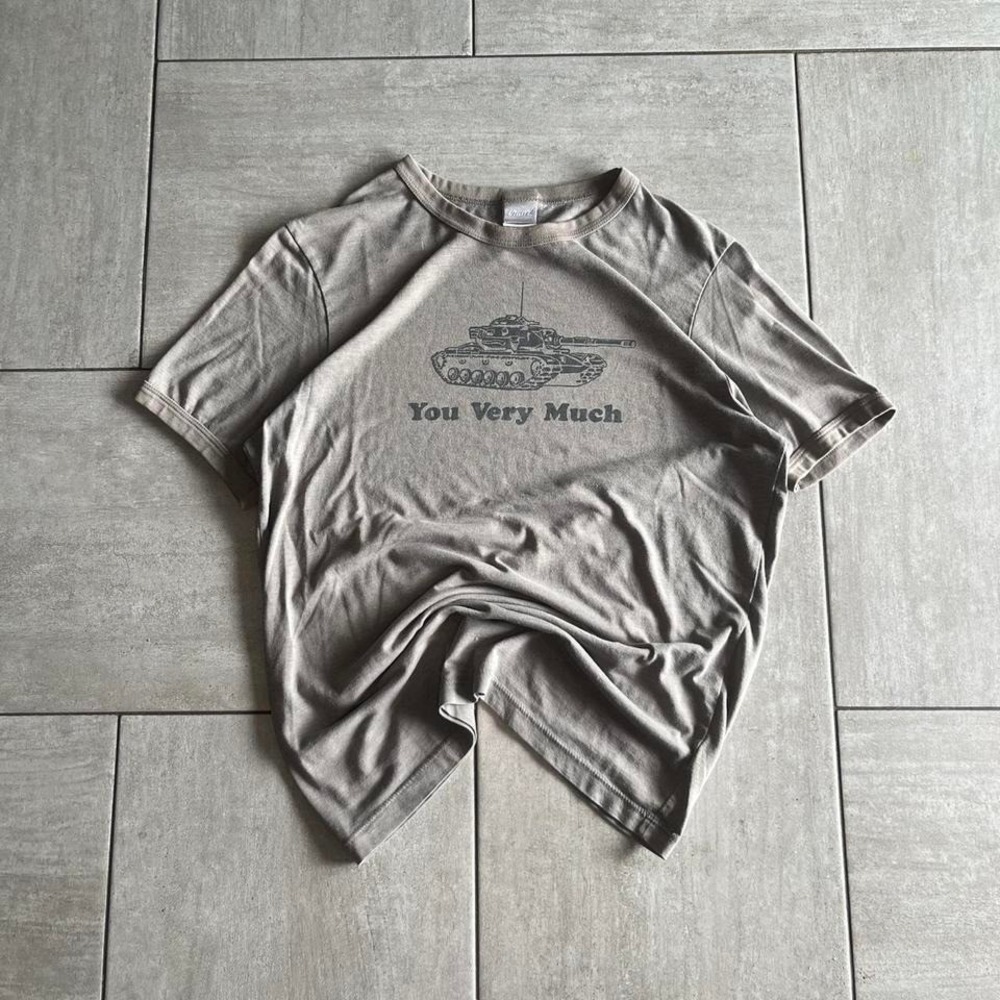 Utility Tank You Very Much Graphic T Shirt Brown Mens Size M